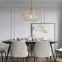 YLONG-ZS Round Pendant Light Hanging Lantern Lighting Fixture for Kitchen and Dining Room, Industrial Retro Iron Chandelier Fixture,E26 Base, White (Bulbs Not Included)，Small Size