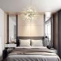Modern LED Crystal Chandeliers 9 Lights Firework Pendant Lighting Fixtures for Bedroom Dining Room Restaurant(Chrome)