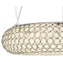 Maxax LED Crystal Chandelier Ceiling Light Fixture 1 Ring Pendant Light with 3 LED Strips for Dining Room,Bathroom, Bedroom,Living Room,Cord Adjustable,Chrome