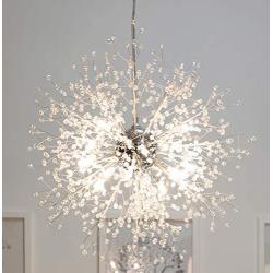 GDNS Chandeliers Firework LED Light Stainless Steel Crystal Pendant Lighting Ceiling Light Fixtures Chandeliers Lighting,Dia 23.5 inch