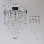 Riomasee Mini Chandelier Flush Mount Crystal Ceiling Light 3 Lights Modern Chrome Crystal Light Fixtures for Bedroom,Hallway,Closet,Girls Room,Kitchen