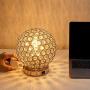 Crystal Ball Table Lamp Set of 2 with USB Charging Port,Decorative Nightstand Room Lamps, Bedside Night Light Lamp, Fashionable Large Table Lamp for Bedroom, Living Room,Office,Dresser,Dining Room