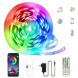 LED Strip Lights 20FT, TASMOR Bluetooth Lights Strip Music Sync App Controlled Color Changing Rope Lights with Remote 5050 RGB LED Lights for Bedroom Room Decoration