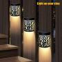 DenicMic Solar Wall Lights Outdoor Fence Solar Lights for Deck Patio Stairs Step Backyard LED Forest Night Lights, Waterproof, Warm White/Color Changing (2 Pack)