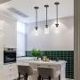 VINLUZ One Light Chandeliers Modern Clear Glass Pendant Lighting Oil Rubbed Bronze Dining Room Lighting Fixtures Hanging Contemporary Lamp Semi Flush Mount Ceiling Lights