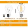 Yueximei A19 Dusk to Dawn Light Sensor LED Bulb, Filament Lamp, 6W 60W Equivalent, E26 2700K, 650 Lumens, Auto On/Off, Indoor Outdoor Lighting Lamp for Porch, Garage , 4 Pack