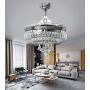 Sweety House 42''Luxury Crystal Ceiling Fan Chandelier with Remote Control LED Lights and Three-Speed Stealth Fan Blade Silent Motor Lighting Chandelier (42 inches-Style 1) (42''Luxury Crystal)