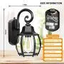 Outdoor Wall Lantern with Dusk to Dawn Sensor Photocell , Exterior Porch Light Fixtures, 100% Aluminum, Anti-Rust Waterproof Matte Black Wall Sconce with Clear Glass for Porch Doorway Garage Hallway