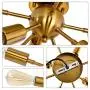 Sputnik Chandelier 8 Lights Modern Ceiling Chandeliers Light Fixture Gold Rushed Brass Metal Fixture Semi Flush Mount Ceiling Light Close to Ceiling Lights for Living Room Bedroom