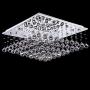 7PM Modern Square K9 Crystal Chandelier Contemporary Elegant Ceiling Light Fixture Flush Mount for Living Room Bedroom Dining Room Kitchen Island W24'' x H13 16 Lights