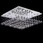 7PM Modern Square K9 Crystal Chandelier Contemporary Elegant Ceiling Light Fixture Flush Mount for Living Room Bedroom Dining Room Kitchen Island W24'' x H13 16 Lights