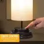 Amazon Brand – Aultra LED Touch Table LAMP - Table Lamp Shade with Dimmable Touch Control Features & Phone Charging Port Used for Nightstand, Desk Lamp, & Bedroom Decor Light w/ Adapter