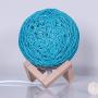 Romantic Night Light Creative INS Wind Starry Table lamp Bedroom Bedside lamp Fantasy Rattan Ball Moon Light (Blue, Button Switch)