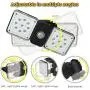 Solar Security Light Outdoor LED Motion Sensor Lights, Motion Detector Lights Solar Powered Flood Light, 2 Head IP65 Waterproof Adjustable Wall Lights for Garage, Porch, Pathway - Warm White+White