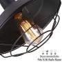 Heircido 2 Pack Industrial Cage Pendant Light Vintage Farmhouse Hanging Light Fixtures for Kitchen Dining Room, Restaurant, Hallway,Entryway, Matte Black Heircido 2 Pack Industrial Cage Pendant Light Vintage Farmhouse Hanging Light Fixtures for Kitchen Dining Room, Restaurant, Hallway,Entryway, Matte Black