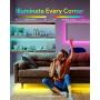 LED Strip Light, RGB+White Rope Light Strip, Strip Lighting with iOS & Android App Control, Alexa & Google Assistant Support, IP65 Water Resistance, and Music-Syncing Effects for Home (16.4ft)