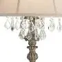 Duval Cottage Table Lamp Crystal Antique White Candlestick Beige Bell Shade for Living Room Family Bedroom Bedside - Barnes and Ivy Duval Cottage Table Lamp Crystal Antique White Candlestick Beige Bell Shade for Living Room Family Bedroom Bedside - Barnes and Ivy