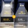 Solar Lights Outdoor 288 LED (4 Packs), Solar Powered Security Lights Outside Motion Sensor Lights with 3 Lighting Modes, 270° Wide-Angle, IP65 Waterproof Wireless for Wall Fence Yard Patio Garage