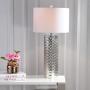 JONATHAN Y JYL1013A Isabella 30'' Glass LED Table Lamp Contemporary,Transitional,Modern,Glam for Bedroom, Living Room, Office, College Dorm, Coffee Table, Bookcase, Silver