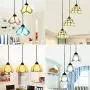 Creative Chandelier Style,Tiffany Style Pendant Light Fixture Modern Yellow Baked Bend Glass Chandelier Lighting Restaurant Dining Room Bar Art 3-arm Hanging Light Ceiling Lamp, E27,Adjustable Chain-b