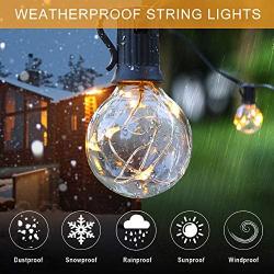 Outdoor Patio String Lights - Novtech 58FT 50Bulbs Waterproof LED Outdoor String Lights - Plug in G40 Decorative Globe String Lights for Backyard Pergola Party Bistro Porch Cafe - UL Standard