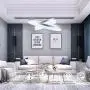 WELAKI LED Chandeliers Modern Pendant Light, Adjustable Two Rings Dimmable Chandelier Lighting Fixture for Living Room Bedroom Kitchen Island Resturant Dining Room, 6000K Cool White,60W (Silver Shell)