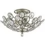 Modern Light Fixtures Ceiling 3-Lights Silver Crystal Flush Mount Ceiling Light for Hallway, Bedroom, Living Room, Kitchen, Dining Room, W16.5''¡ÁH9.4''