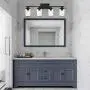 ELUZE 4-Lights Bathroom,Black Vintage Vanity Lighting with Clear Glass Shade Wall Mount Lamp for Bedroom Stairs Hallway Kitchen Vanity Mirror and Foyer