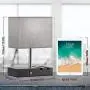 Touch Control Bedside Lamp with 2 USB Ports, Aooshine Fully-Dimming USB Table Lamp with 2 Phone Stands and Low Voltage Led Bulb, Grey Fabric Shade Modern Style, Suitable for Bedroom, Living Room, Off