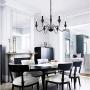 Wellmet 6-Light Farmhouse Chandelier, Black Chandeliers for Dining Room Lighting Fixtures Hanging, Kitchen Island, Rustic Industrial Iron Chandeliers for Foyer, Living Room, Bedroom (Black, 28 inch)