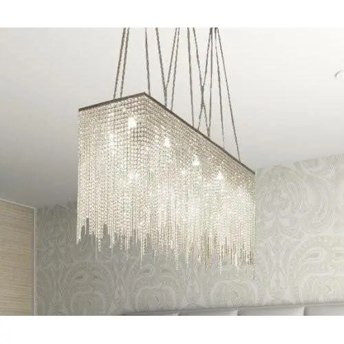 10 Light Modern/Contemporary Dining Room Chandelier Rectangular Chandeliers Lighting Dressed with Crystal! 28'' x 36''