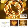 Merfino Fairy Lights, 2 Pack Twinkle Lights, 20 Hooks, 66 FT 200 LEDs, 8 Modes, Waterproof Bendable Copper Fairy String Lights, USB Powered, Fairy Lights for Bedroom, Party, Wedding, Warm White