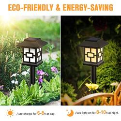 RUNACC Solar Pathway Lights Outdoor Warm White, IP65 Waterproof LED Solar Garden Decorative Lights 4 Pack, Landscape Lighting for Yard Path and Walkway