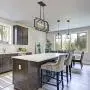 Emliviar 5-Light Island Lighting, Modern Kitchen Dining Room Light Fixtures, Black and Gold Finish, JE1981-5LP BK+G