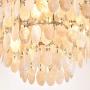 Maxax Shell Chandeliers Round 5-Light Chandelier with Natural White Capiz Seashells Pendant Lamp for Dining Room Living Room Bedroom Kitchen Island, Chrome Finish