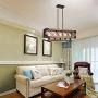 Kostomo Farmhouse Chandeliers Kitchen Island Lighting 5-lights Island Light Wood Metal Chandelier Rectangle Rustic Industrial Island Lamp Dining Room Lighting Fixtures Hanging