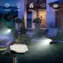 Solar Lights Outdoor 66LED, [2200mAh Super Bright] Solar Powered Landscape Spotlights 2-in-1 Waterproof Security Wall Lights 3 Modes Solar Landscaping Lighting for Yard Garden Driveway Patio(2 Pack)