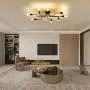 Sputnik 8-Light Flush Mount Ceiling Light, Matte Black Finish, Modern Industrial Lighting Fixture for Dining Room Living Room Bedroom Kitchen