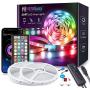 50ft LED Strip Lights, Fussion LED Lights for Bedroom with Remote and App Control Music Sync LED Light Strip(New APP+ 4-Button Switch+ Remote+ Mic)