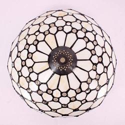 Tiffany Lamp Shade Replacement W12H6 Inch Amber Stained Glass Crystal Pear Bead Lampshade Only Fit for Table Lamps Ceiling Fixture Pendant Light S005 WERFACTORY Living Room Bedroom Office Lover Gifts