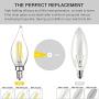 Boncoo E12 Candelabra LED Bulbs Dimmable 60W Equivalent LED Chandelier Light Bulbs 6W Daylight White 5000K 550LM CA11 Flame Tip Vintage LED Filament Candle Bulb with Decorative Candelabra Base 6 Packs