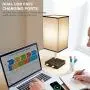 LIGHTESS Touch Table Lamp Dimmable with AC Outlet and 2 USB Ports, Black Fabric Shade Nightstand Lamp, Edison LED Bulbs Included Bedside Lamps for Bedroom, Living Room, Pack of 2, LG9925871