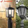 CINOTON Outdoor Post Light Fixtures, Modern 1- Light Exterior Post Lantern with 3-Inch Pier Mount Base Aluminum Housing Plus Clear Glass Waterproof Patio Pole Lights