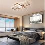 Modern LED Ceiling Lamps Living Room Bedroom Dining Room Decor Lighting Fixtures Hanging Flush Mount Chandelier Contemporary Brown Square Designs Remote LED Ceiling Lights for Kitchen Island Bathroom