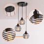 Garwarm Pendant Lighting with Spring Cage Vintage Adjustable Hanging Lighting Fixture 3-Lights Black Pendant Light for Kitchen Island Dining Room Foyer Farmhouse Bar
