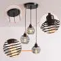 Garwarm Pendant Lighting with Spring Cage Vintage Adjustable Hanging Lighting Fixture 3-Lights Black Pendant Light for Kitchen Island Dining Room Foyer Farmhouse Bar
