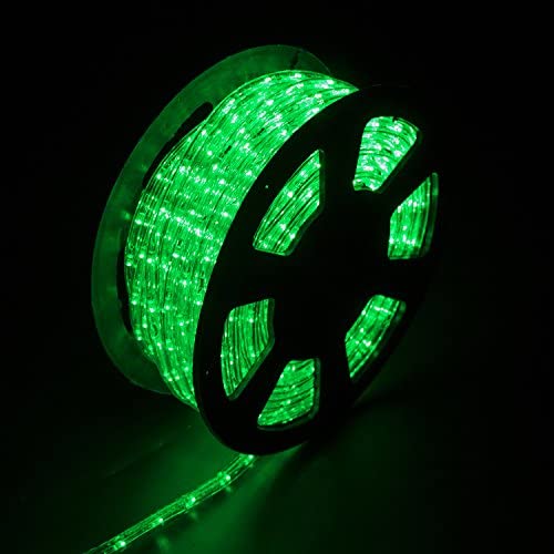 walsport 100ft LED Rope Lights Connectable Decorative Waterproof String Light for Indoor Outdoor Party Christmas Halloween Business, 110v 1080LEDs Green