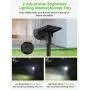 LITOM 12 LEDs Solar Landscape Spotlights, IP67 Waterproof Solar Powered Wall Lights 2-in-1 Wireless Outdoor Solar Landscaping Lights for Yard Garden Driveway Porch Walkway Pool Patio 2 Pack Cold White