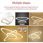 Ziplighting Modern LED Chandelier Pendant Light with Triangle Ring Adjustable Pendant Light Ceiling Fixture Contemporary for Bedroom Living Room Dining Room Kitchen Island with Remote Control (White)