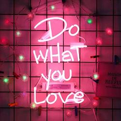 Do What You Love Neon Signs Pink Neon Light Sign Hanging Neon Sign Neon Lights Neon Wall Sign Neon Words for Wall Bedroom Room Party Decor